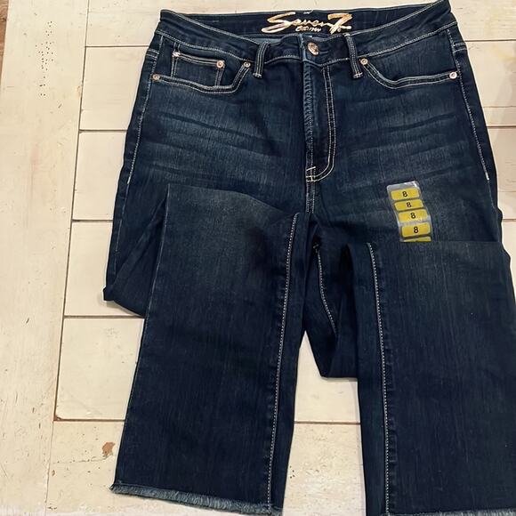 Seven 7 Women’s Jean SOHO High Rise Straight Denim 8 Distressed Hayden Stretch - Picture 5 of 12